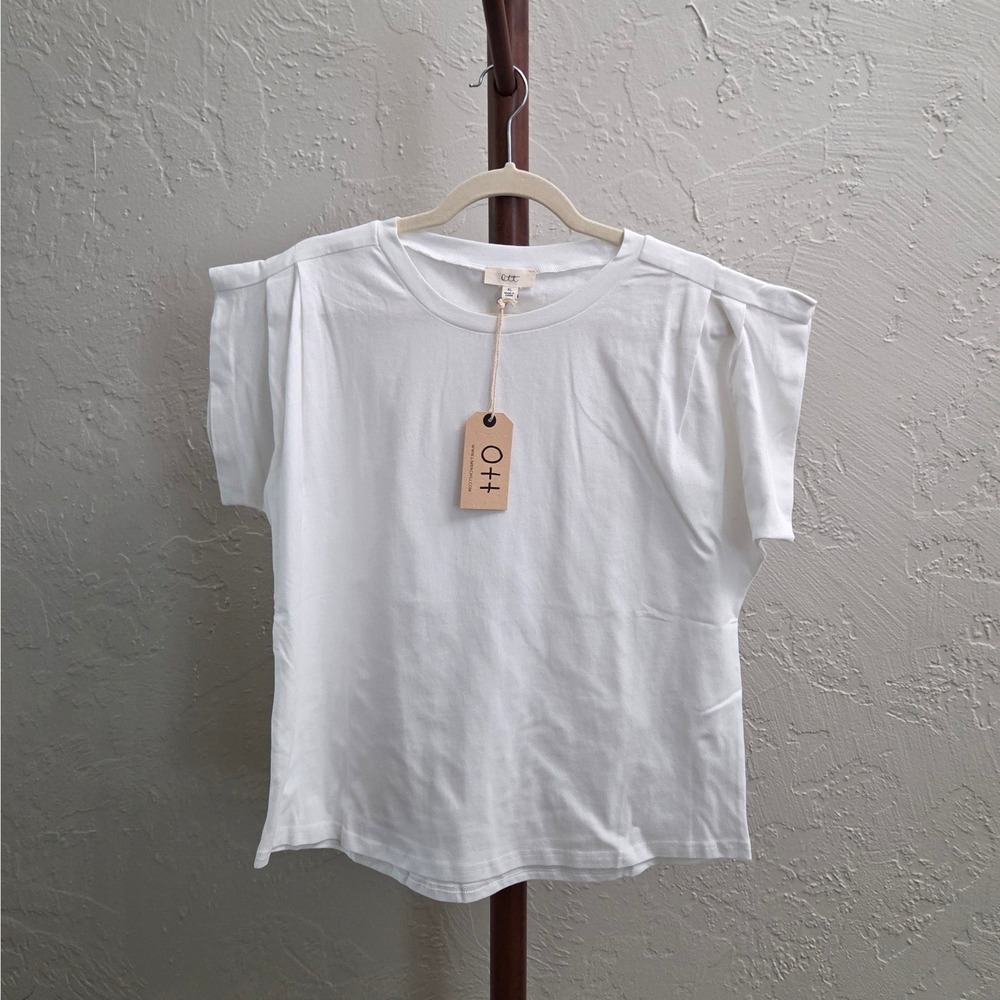 T145. Pleated Shoulder Tee